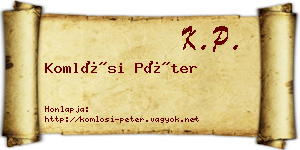 Komlósi Péter névjegykártya