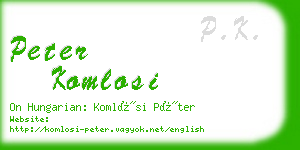 peter komlosi business card