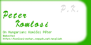 peter komlosi business card